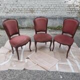 Set of 3 Louis Philippe style chair in walnut