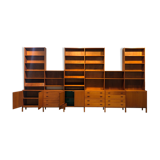 Danish large modular teak shelving unit bookcase, 70s