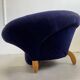 Vintage Organic Form Curved Velvet Sofa, Late 20th Century