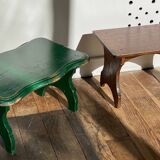 2 vintage wooden bar stools