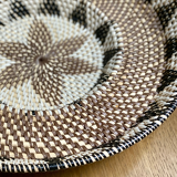 Round ethnic Balinese rattan tray