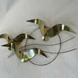 Vintage curtis jere modern brass wall sculpture