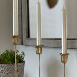 3 brass candle holders 1970
