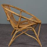 Rattan armchair, Rohé Noordwolde, 1950