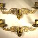 Paire d'appliques chandeliers en laiton doré