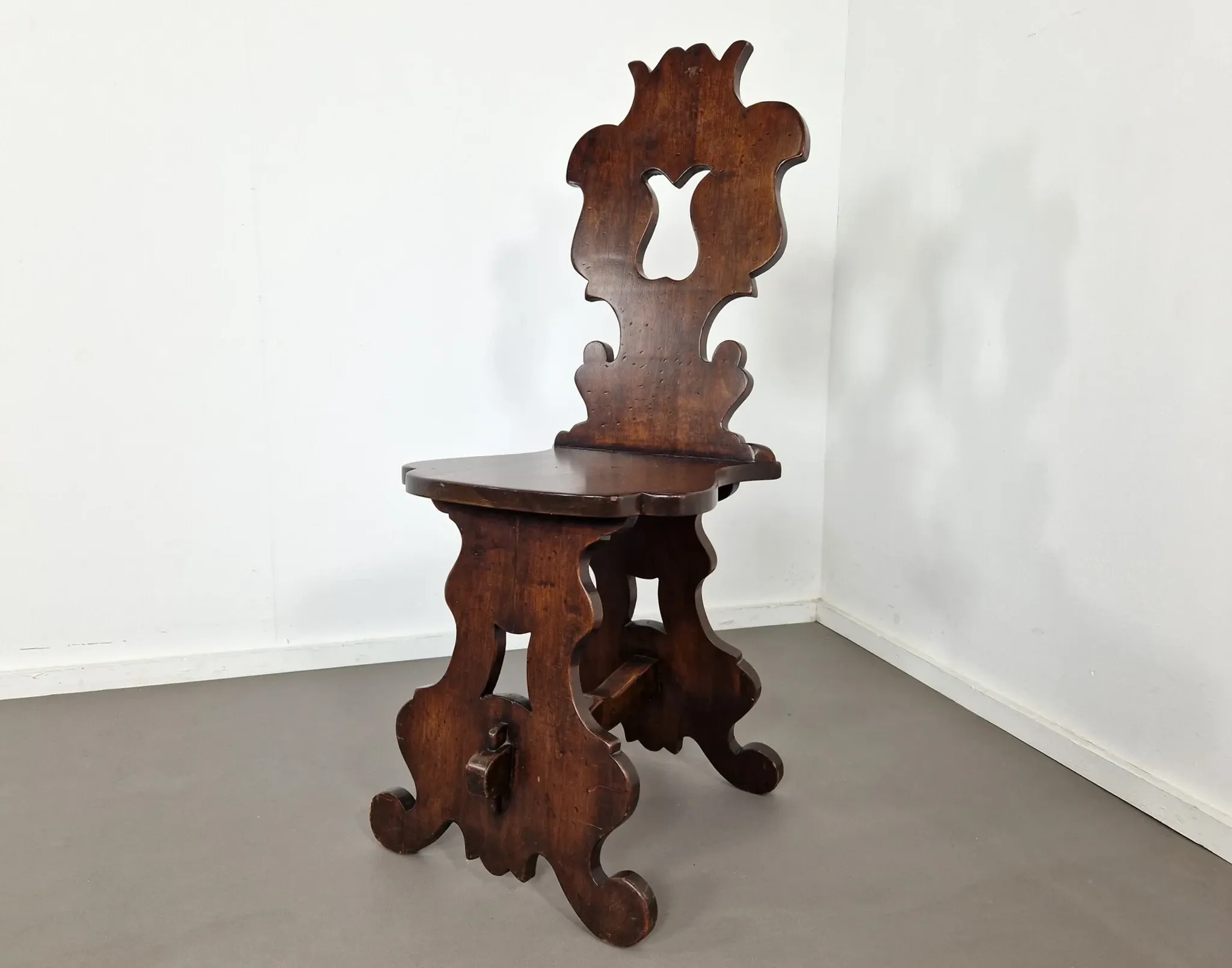 Chaise de hall rustique Sgabello | Noyer