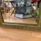 LARGE LOUIS XV STYLE ROCAILLE MIRROR IN GILT STUCCO FORAL DECOR ON PEDAL
