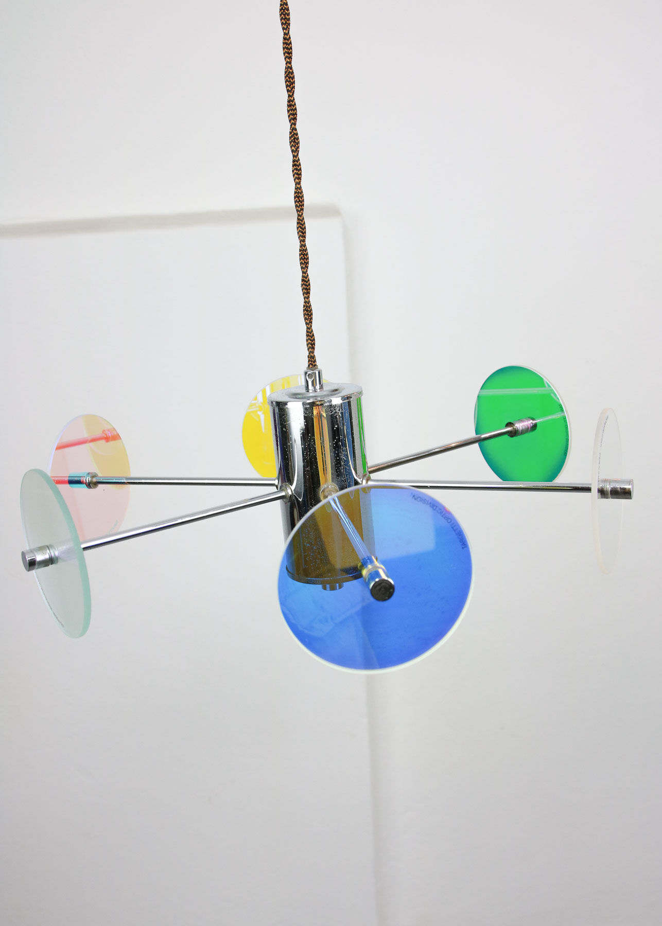 Vintage Italian Chrome Lamp Duo, 70s