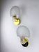 Pair of Art Deco shell wall sconces – White frosted glass, France 1970s