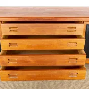 XL Danish sideboard in teak, oak and leatherette, 280 cm, by Nana Ditzel 1960.
