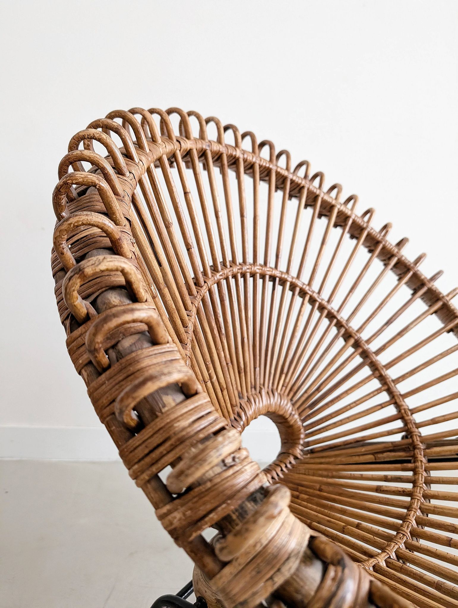 French Rattan Lounge Chair 1960s