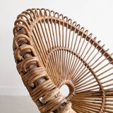 French Rattan Lounge Chair 1960s