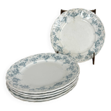 Set of 6 flat plates in Maastricht earthenware, Clara model
