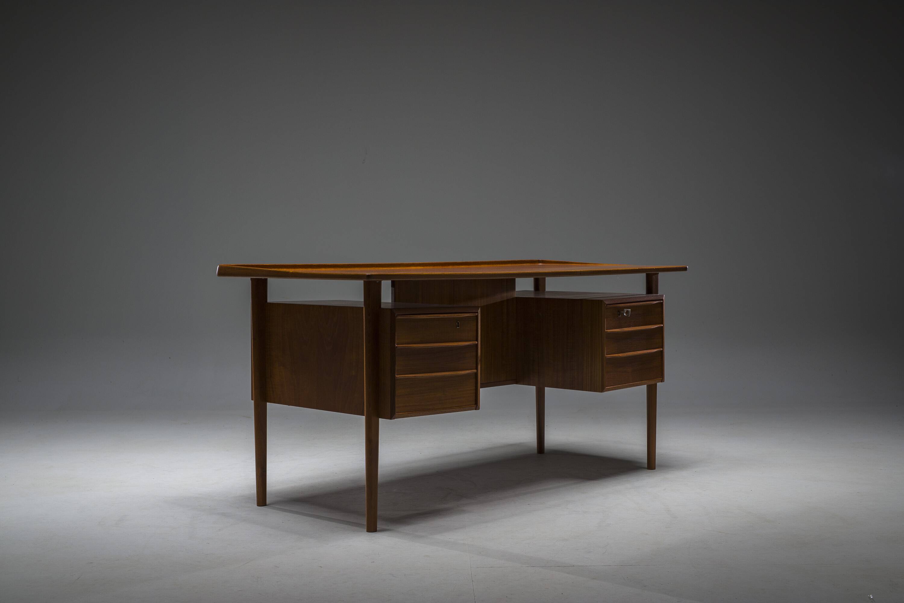 Danish Teak Desk by Peter Lovig Nielsen for Hedensted Mobelfabrik, 1972