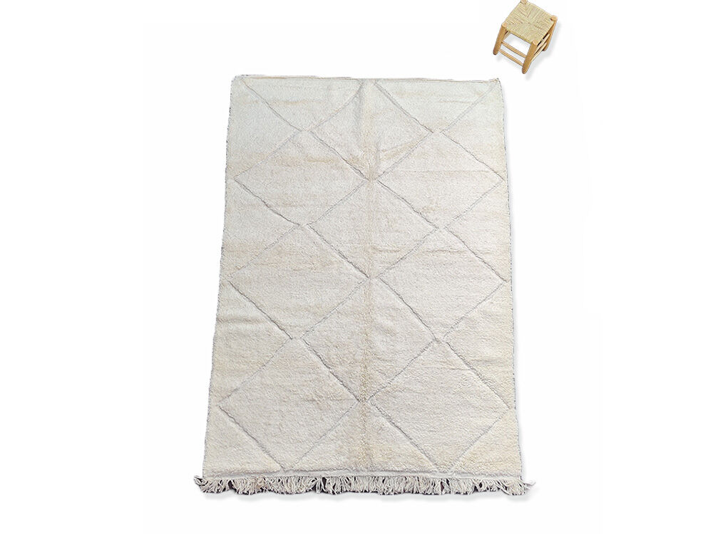 Large Berber carpet Béni Ouarain White