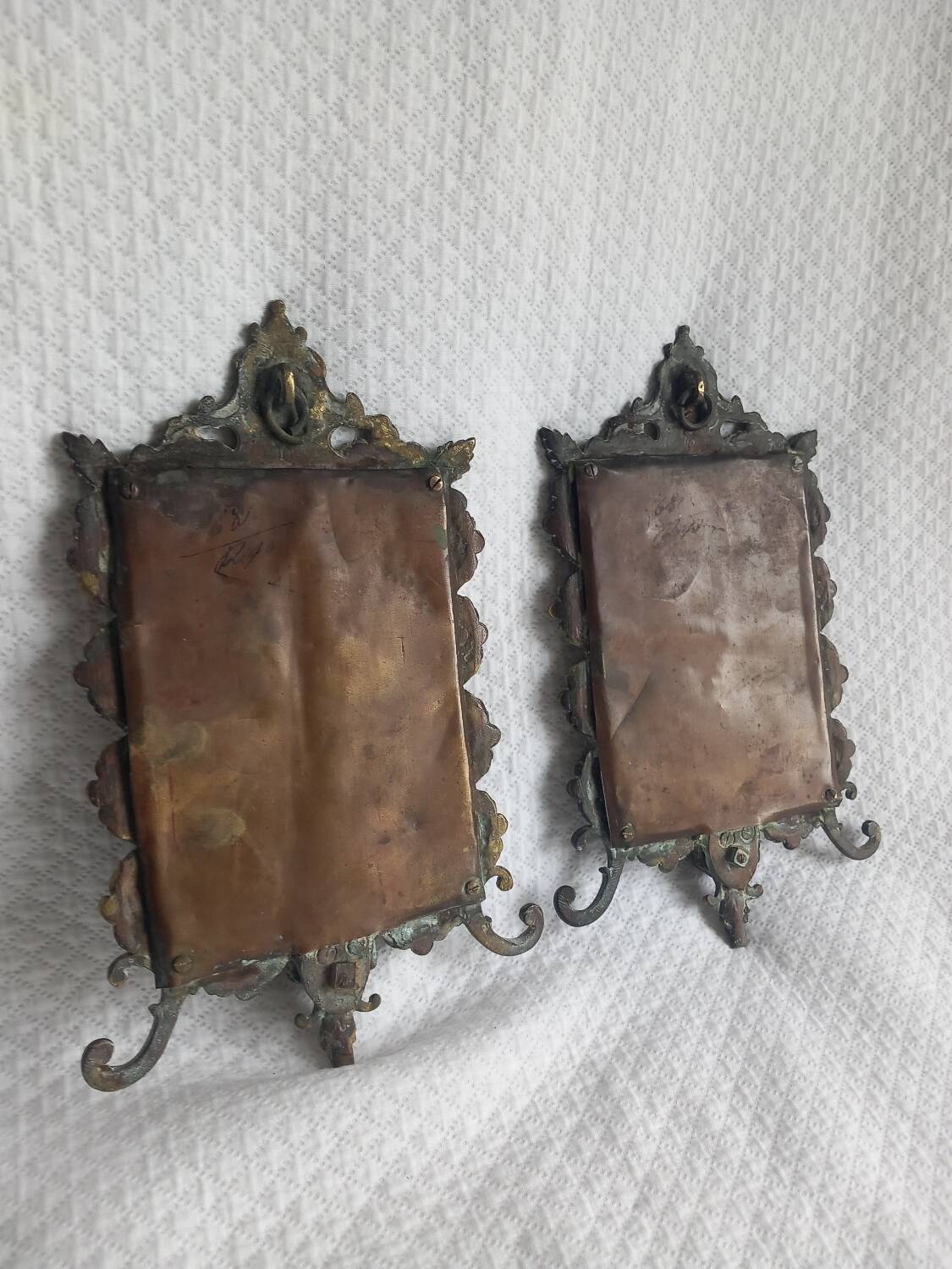 Pair of antique bronze mirrors – Louis XV / Rococo style – 19th century