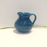Handmade Rimini Blue Lacquered Ceramic Jug by Aldo Londi for Bitossi, Italy