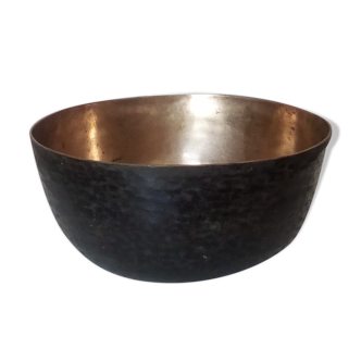 50s/60s fruit basket in hammered solid brass