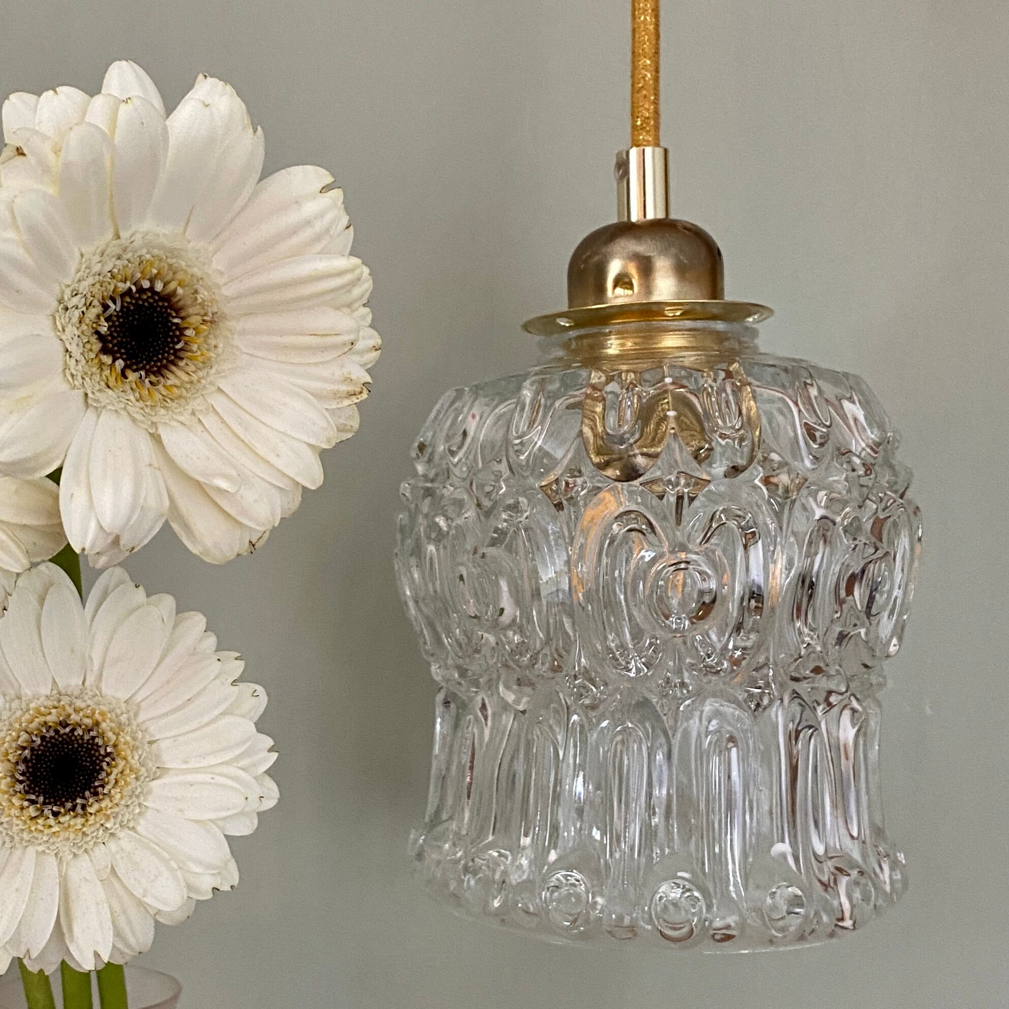 Vintage molded glass globe walker