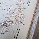 Planche géographique imprimée en 1900 l'Asie, Chine et Japon