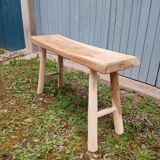 Small bench in raw solid wood