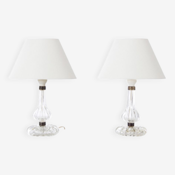 Pair of crystal table lamps