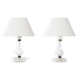 Pair of crystal table lamps