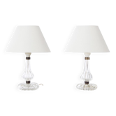 Paire de lampes de table en cristal