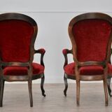 Antique Louis Philippe Style Italian Lounge Chairs, Set of 2