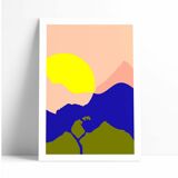 Rond soleil arbre - limited edition art print (a3)