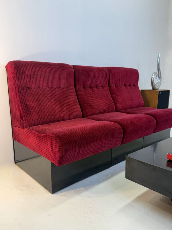 Canapé modulable « Cinema », 3 chauffeuses — Italie, 1970s