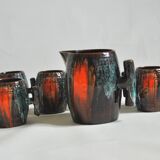 Ceramic orangeade service Vallauris 1950, vintage France