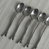 5 small silver metal spoons