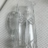 Engraved glass pitcher
