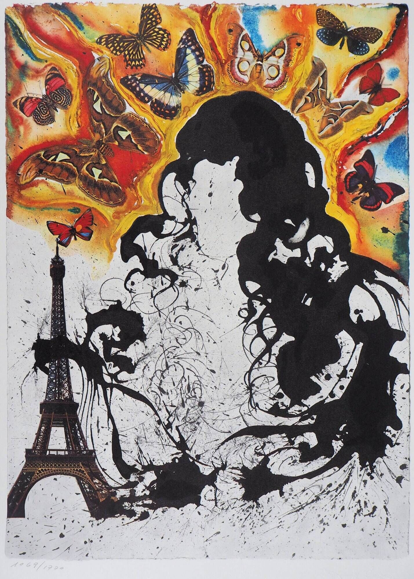 Salvador dali : paris, sncf (suite papillon petit modèle), lithographie ori