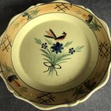 Quimper primavera earthenware wall plate, decorated with flowers and birds