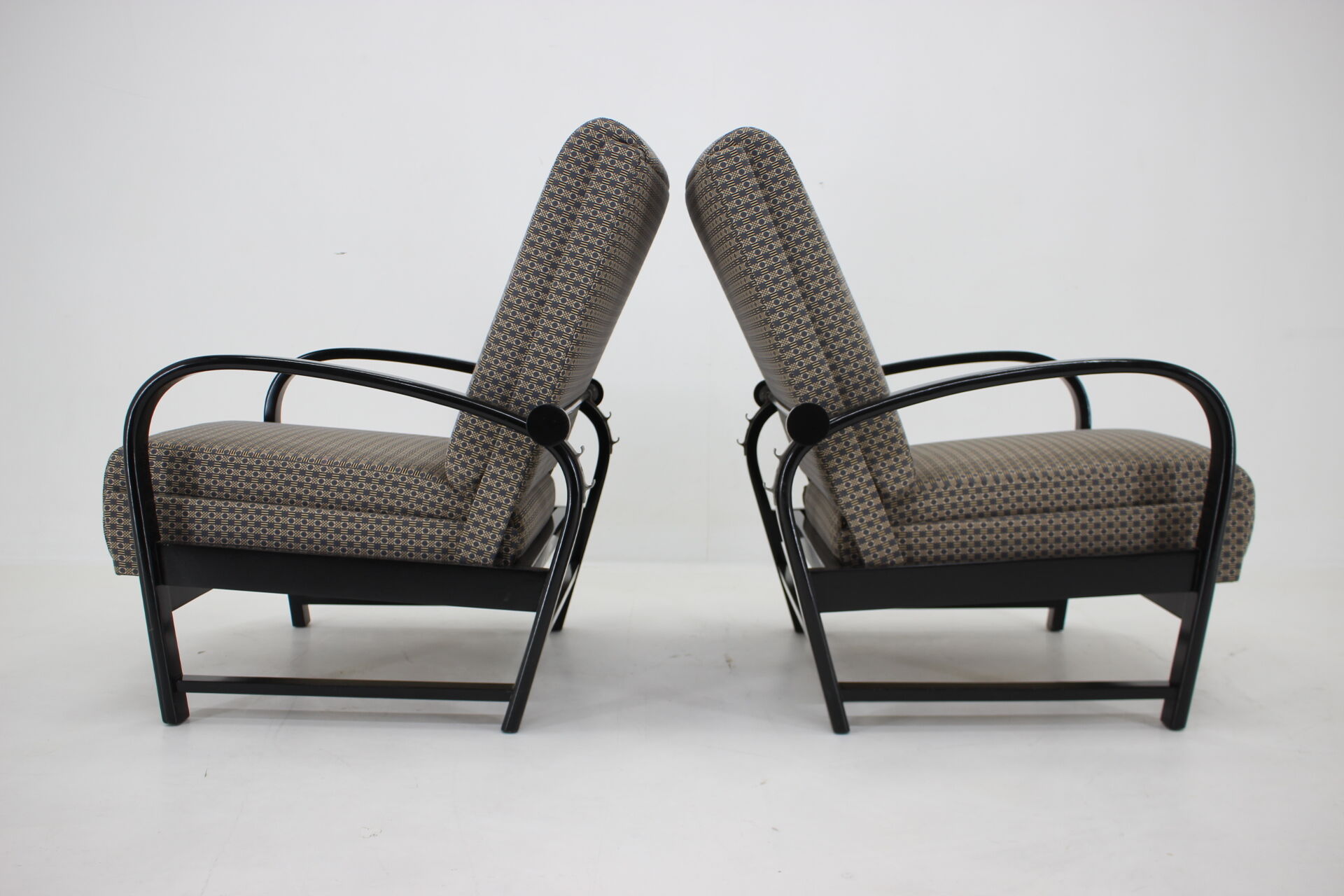 1940s Pair of Kropacek Kozelka Adjustable Armchairs,Czechoslovakia