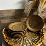 Set of 6 vintage brown saucers