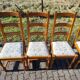 Lot de 6 chaises en bois Tissu floral