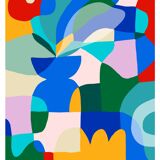 Red Poppy on Blue Vase