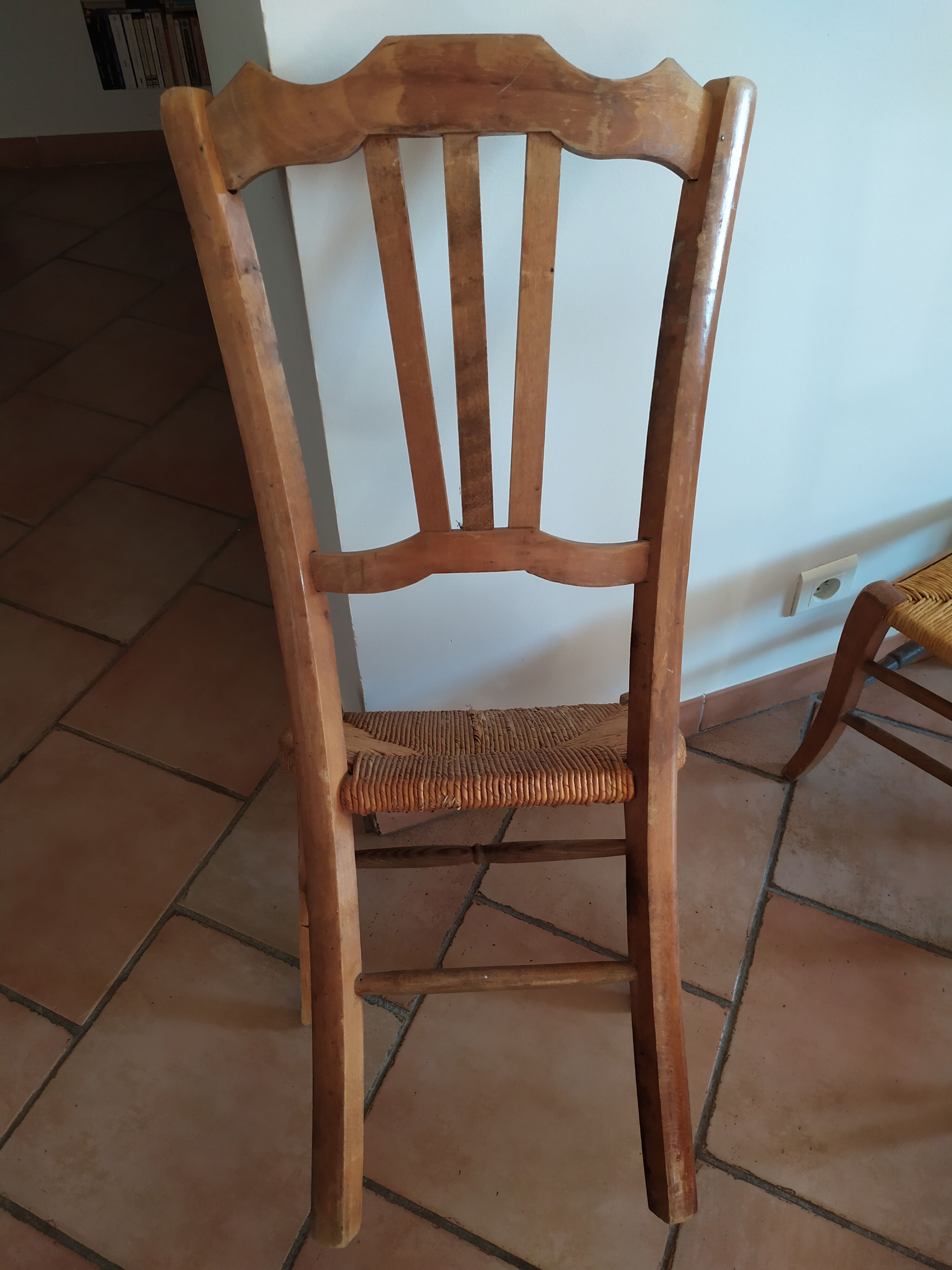 Vintage straw low chairs