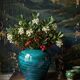 Large ceramic vase with mixed clays, malachite green glaze, 1950s-70s.