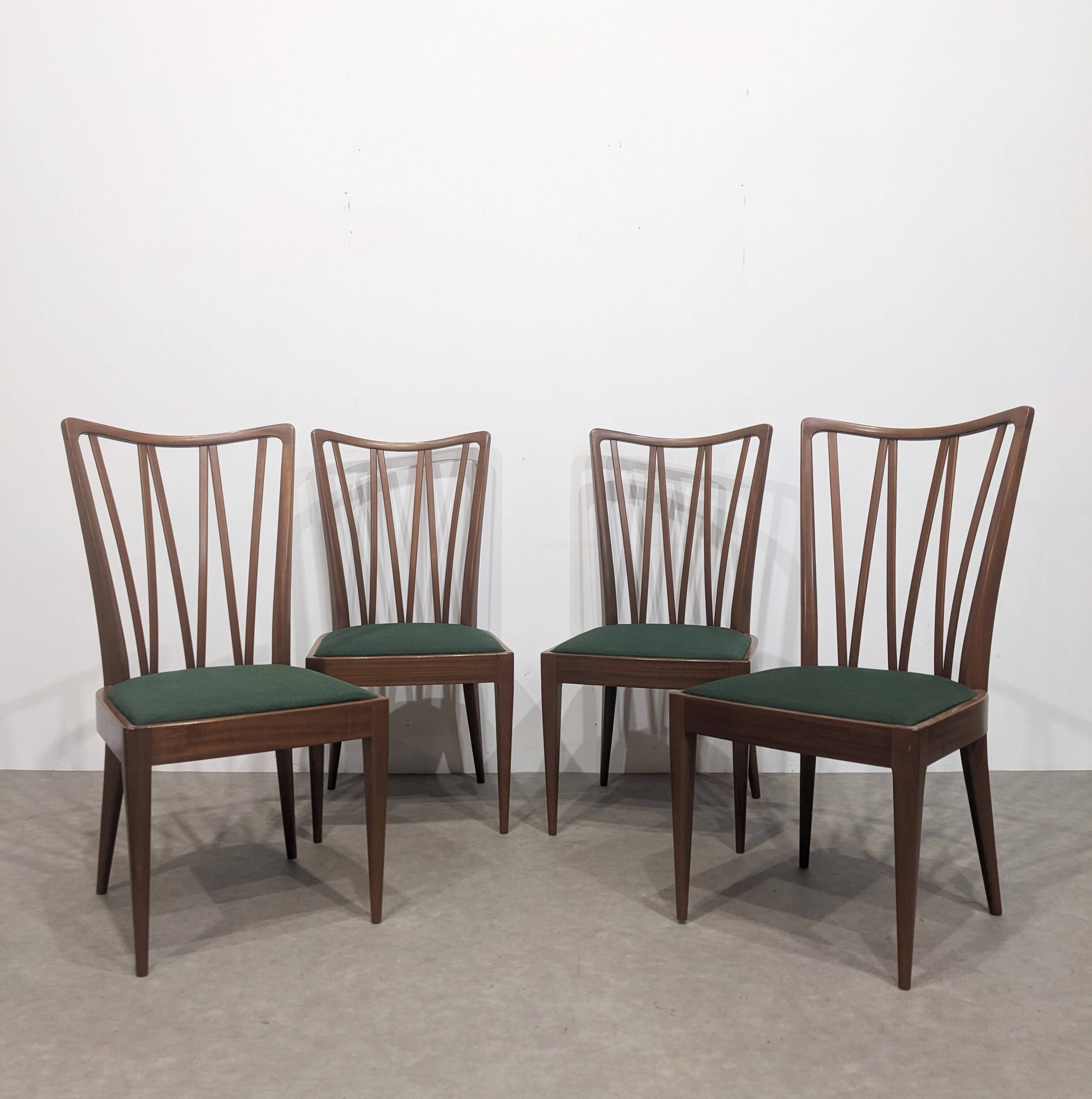 Set of four vintage Art Deco chairs