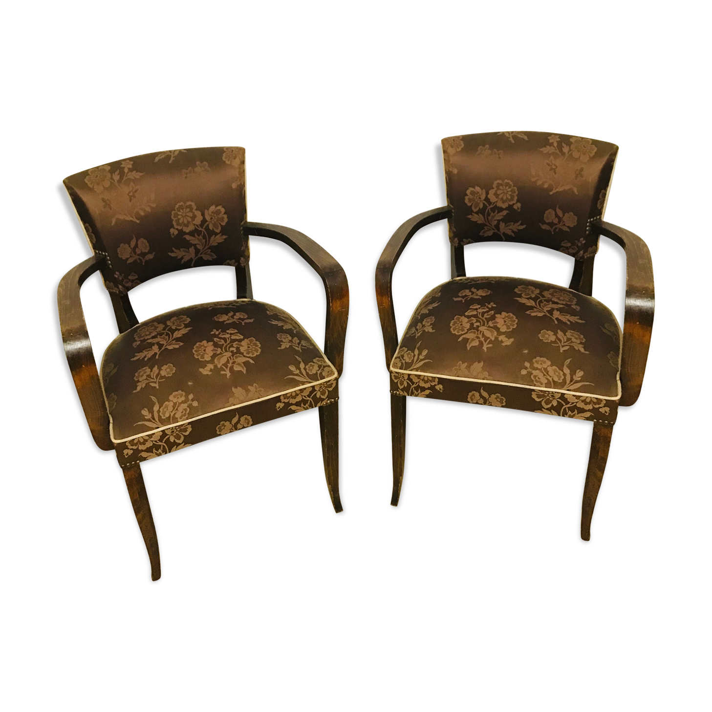 Pair of bridge armchairs
