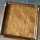 3-tier rattan and bamboo shelf from the 70s vintage