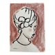 Signed painting in Indian ink and pastel, female portrait “study with a curl”