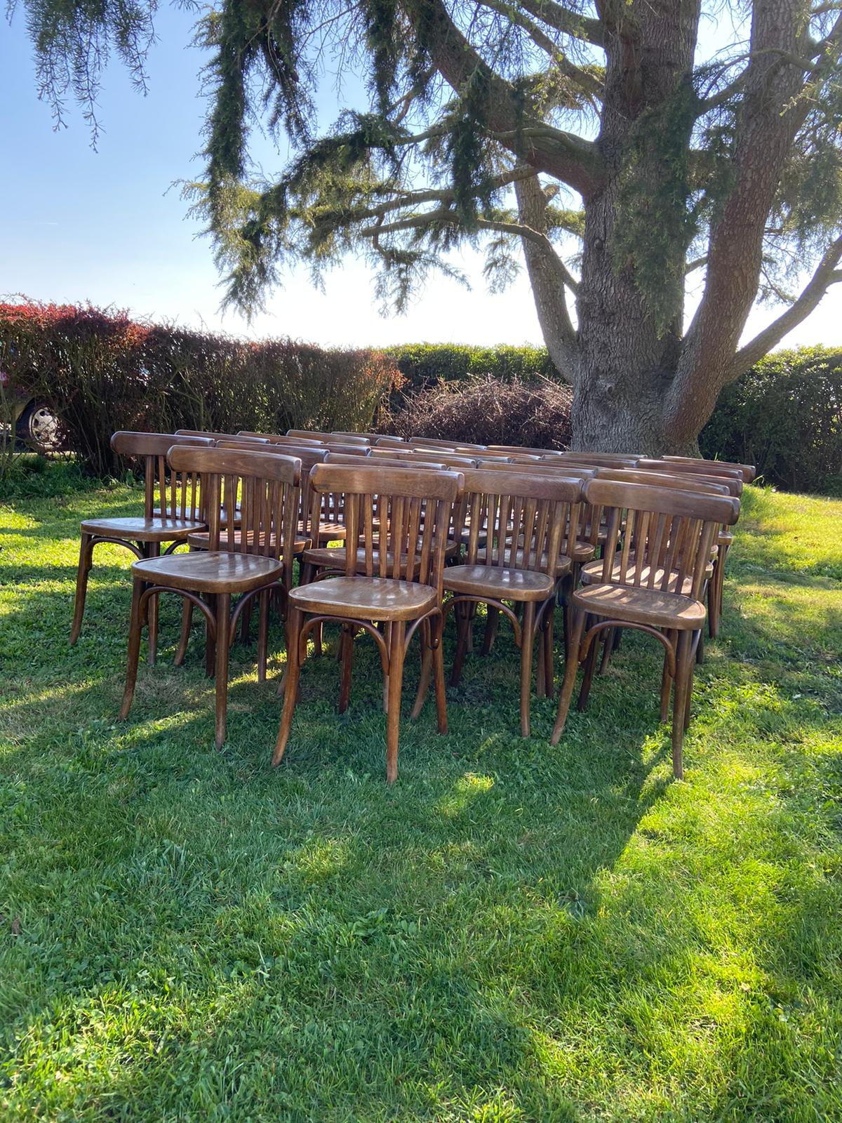 Lot of 20 old bistro chairs