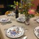 Tableware set, rooster with peonies or dolphin, Gien 1940