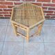 Old octagonal bamboo side table