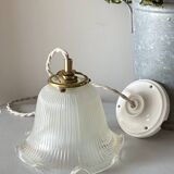 Holophane glass pendant light